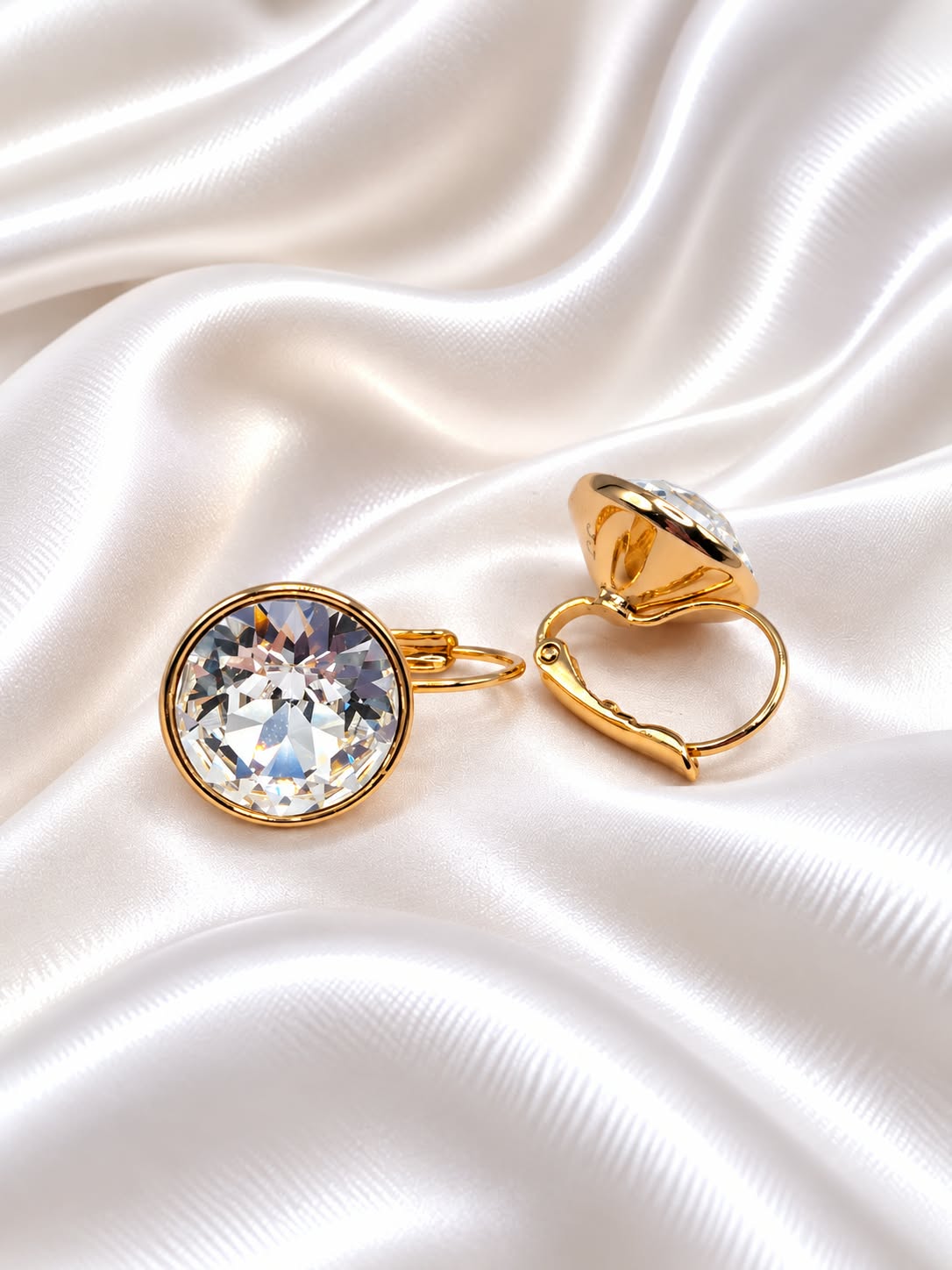 Paauksuoti medicininio metalo auskarai swarovski